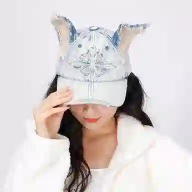 SLEEPYWALK Doberman Ear Washed Denim Cap