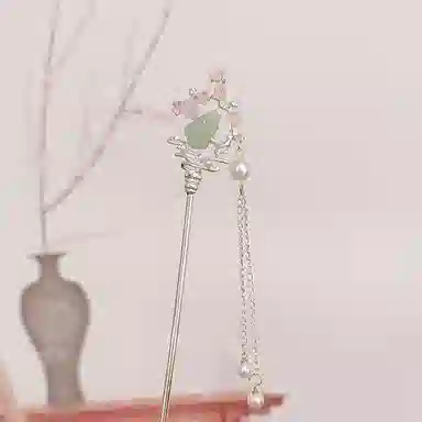 【爱意随风起】 指尖瑰宝 新中式梅花葫芦流苏复古后脑勺盘发古风步摇福禄平安通勤百搭简约文艺范 镀银 发簪 女款