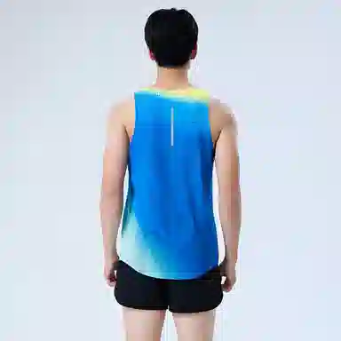 赛琪 专业马拉松学生体考体测速干透气吸湿排汗圆领套头网孔无袖渐变背心三分凉感跑步田径训练短裤休闲运动套装 男女同款
