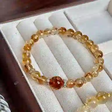 琳琯瑛 高能量净水招财 复古国潮高级感气质百搭天然 黄水晶 手串 女款