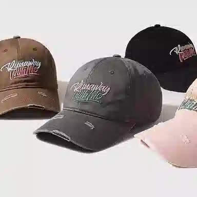 杨同学 深顶大头围破洞 棉 棒球帽 男女同款情侣款