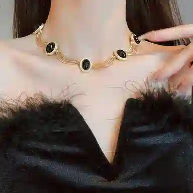 尚先生 中古椭圆时尚美复古宫廷风 合金 项链 女款