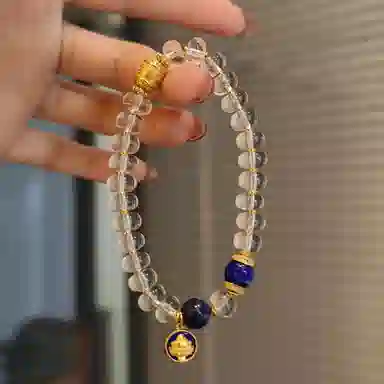 金杰福 星海金钥天然 白水晶 能量手串五行招财净化轻奢珠宝 女款