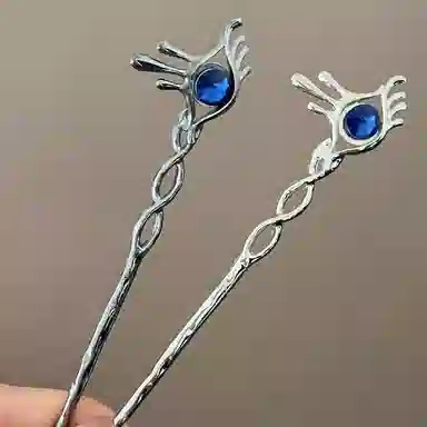 【侍奉光明】 指尖瑰宝 恶魔之眼高级感小众冷淡风简约 镀银 发簪 男女同款情侣款