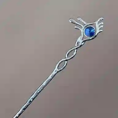 【侍奉光明】 指尖瑰宝 恶魔之眼高级感小众冷淡风简约 镀银 发簪 男女同款情侣款