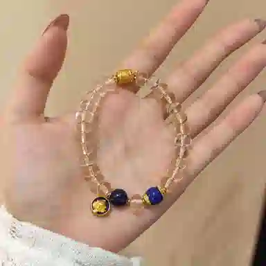 金杰福 星海金钥天然 白水晶 能量手串五行招财净化轻奢珠宝 女款