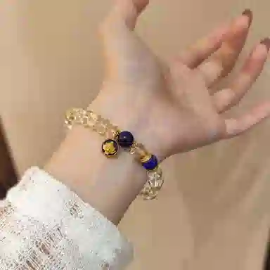 金杰福 星海金钥天然 白水晶 能量手串五行招财净化轻奢珠宝 女款