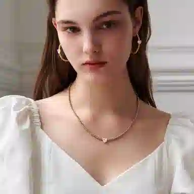 apm monaco Heart Alloy Necklace Gold