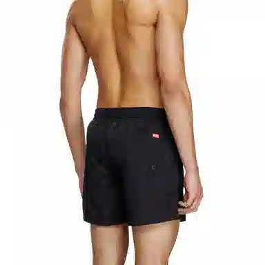 DIESEL Letter Print Swim Shorts Black