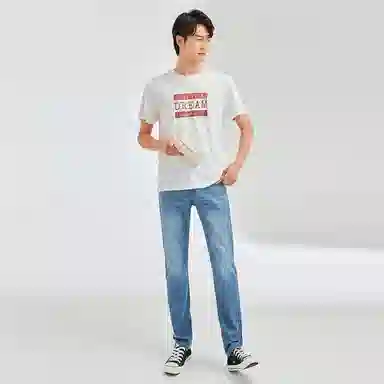 佐丹奴 纯棉薄水洗中腰牛仔裤 男款