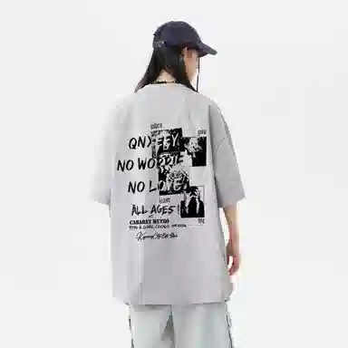 Qnxeey Vintage Cartoon Print T-Shirt