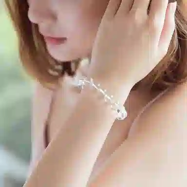 一世倾 新中式国风净化磁场水逆退散平静心灵学业顺利高能量纯净高透小众设计款轻奢百搭好运天然 白水晶 手串 男女同款情侣款