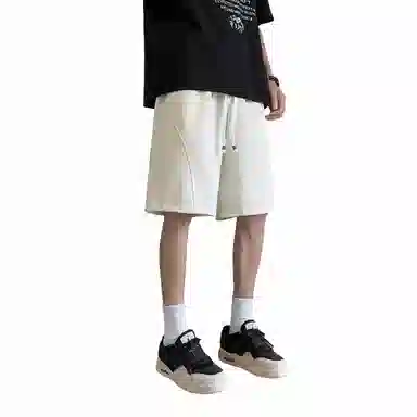 哲源 美式复古潮流高街基础款学院风舒适简约直筒日常户外运动风宽松百搭舒适大口袋透气中腰五分休闲短裤 男女同款