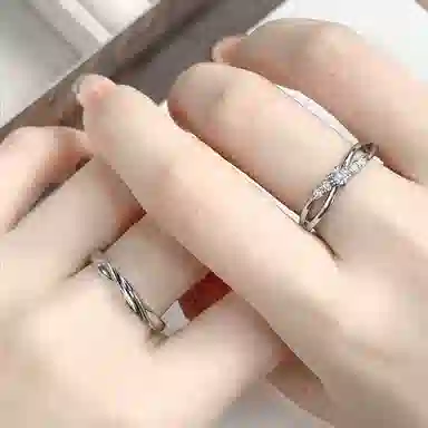 【S999足银纯银丨热销推荐】六桂福 莫比乌斯对戒 简约时尚气质设计感轻奢开口可调节恋爱告白 福韵金 好运 礼盒 戒指 男女同款情侣款