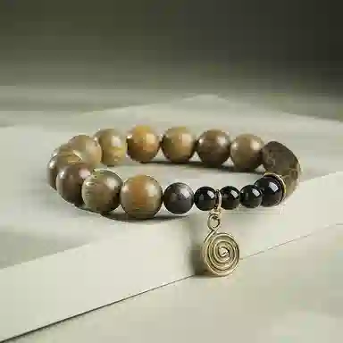 木盛缘 【个性魔法符】【快乐催化剂】新中式国潮复古炫酷财源滚滚招财纳福平安喜乐香水瓶单圈文玩好运 绿檀 手串 男女同款情侣款