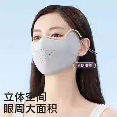 艾佳微 高颜值冰感无痕时尚春夏季薄款透气无痕立体护眼角防紫外线遮阳 锦纶 防晒面罩 男女同款情侣款