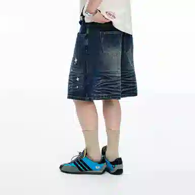 BJHG Star Print Denim Shorts