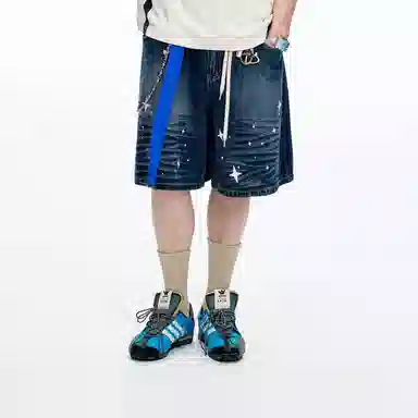 BJHG Star Print Denim Shorts