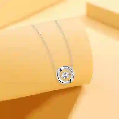 【足银999】 凤祥囍事 老凤祥 莫比乌斯 跳到的心 三秒心动 轻奢小众设计感 精致优雅高级感 表白可调节锁骨链 #好运 纯银 项链 女款