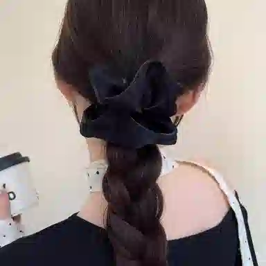 水中玉 法式温柔波点缎面大肠发圈发饰丸子头扎发头花肥肠发绳头饰 皮筋 头绳 女款