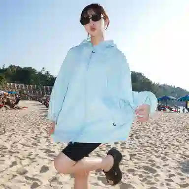 黑恐龙 户外冰丝钓鱼服运动休闲百搭宽松柔软亲肤时尚连帽 透气速干防晒服 男女同款