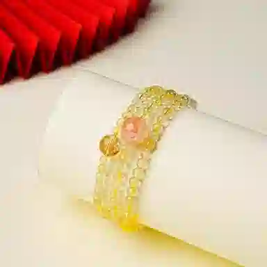一世倾 新中式国潮 多圈叠戴 飞黄腾达 招财纳福 小清新显白手饰#好运天然 金发晶 手串 男女同款情侣款