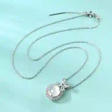 印象眸 新中式在逃公主轻奢小众简约高级感时尚四叶草百搭闪耀锁骨链 礼盒包装#好运天然 玉髓 项链 女款