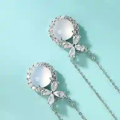 印象眸 新中式在逃公主轻奢小众简约高级感时尚四叶草百搭闪耀锁骨链 礼盒包装#好运天然 玉髓 项链 女款