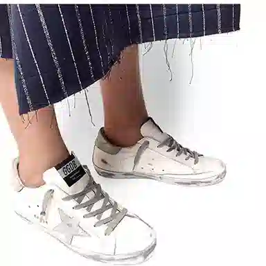 Golden Goose Super-Star Vintage Grey Silver Heel
