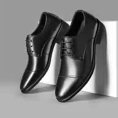 乔奈 英伦商务真皮系带 正装皮鞋 男款 黑色