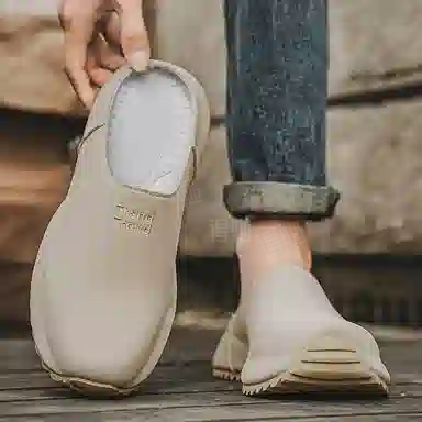 南极人 舒适时尚潮流勃肯鞋简约日常百搭 静音防磨包头拖鞋 男款