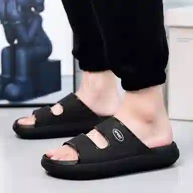 依米奴 户外沙滩 外穿 脚感舒适 时尚潮流 轻便透气 柔软耐折 室内居家 旅游度假 简约百搭 雅痞帅气 速干一脚蹬 防臭一字拖鞋 男款