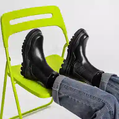 年走索 二层牛皮 气质舒适时尚百搭 中筒 切尔西靴 男款