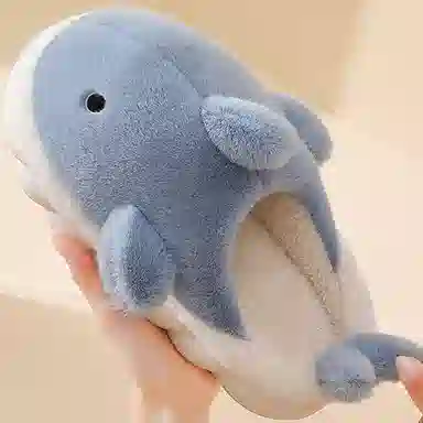 姝娈 涤纶 厚底踩屎感 包头拖鞋 女款 蓝色