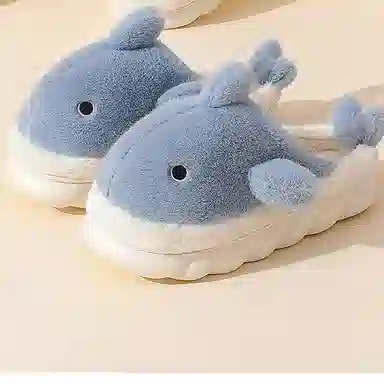 姝娈 涤纶 厚底踩屎感 包头拖鞋 女款 蓝色