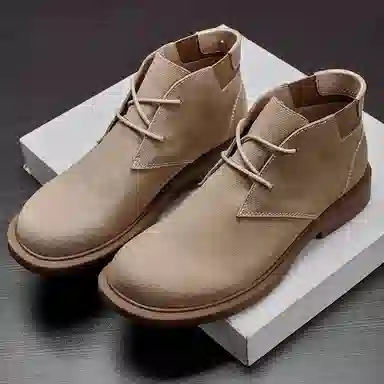 维戈 牛皮革 防滑耐磨 中筒 马丁靴 平底 男款