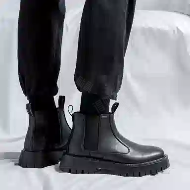 品乙 潮流百搭舒适 短筒 切尔西靴 黑色