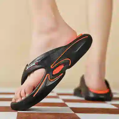 真维斯 轻便舒适厚底踩屎感 人字拖 男款