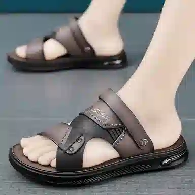 潮泽 超纤皮 舒适外穿 沙滩凉鞋 男女同款