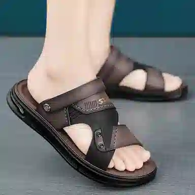 潮泽 超纤皮 舒适外穿 沙滩凉鞋 男女同款