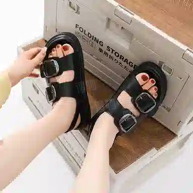 老喵 二层牛皮 百搭简约时尚舒适百搭 沙滩凉鞋 女款