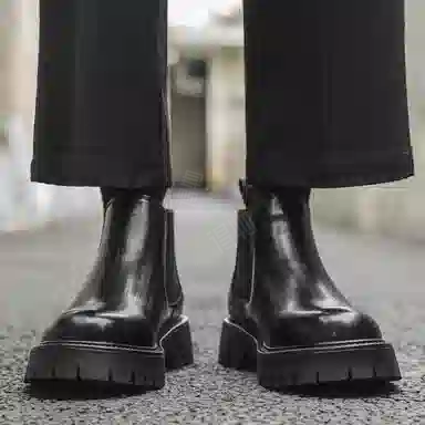 威世米邦 超纤皮 时尚百搭 短筒 切尔西靴 男款