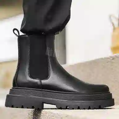 罗蒙 超纤皮 百搭舒适 切尔西靴 男款 黑色