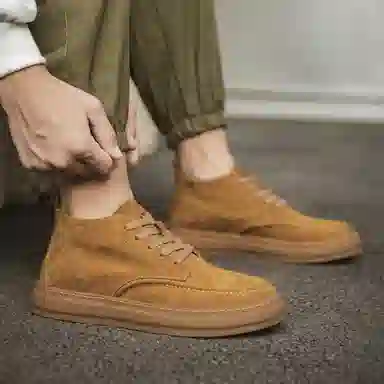 小红人 牛反绒 通勤舒适 短靴 男