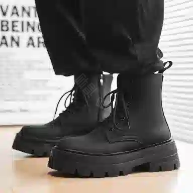 威世米邦 超纤皮 厚底舒适百搭 短筒 马丁靴 男款 黑色