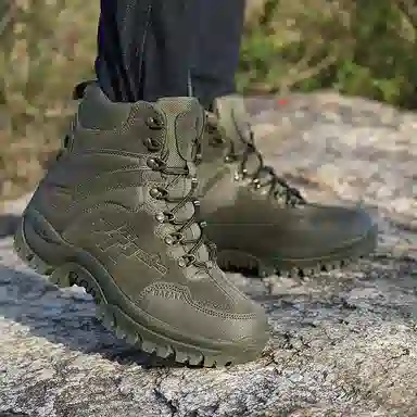 骆动 超纤皮 防水耐磨 舒适百搭 短筒 户外靴 男款