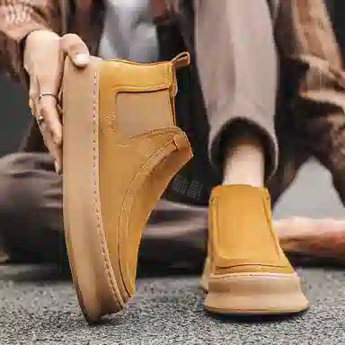 威世米邦 牛反绒 百搭通勤潮流 短筒 切尔西靴 男款