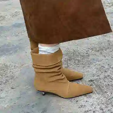 子骁 牛反绒 复古个性时髦 气质慵懒百搭 短靴 女款