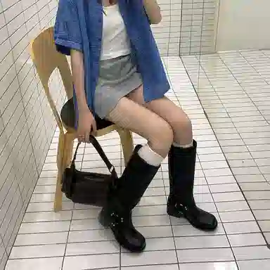 苏颜娇 牛皮革 个性百搭简约舒适潮流 高筒靴 女款