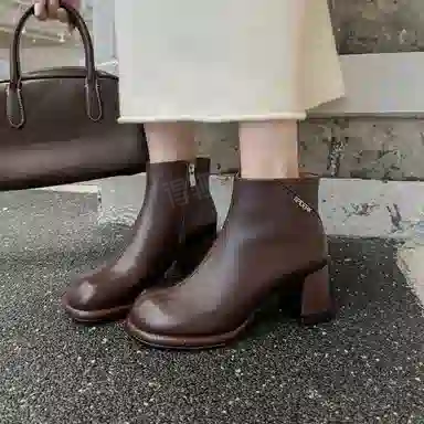 子骁 羊皮 百搭通勤潮流 短靴 女款